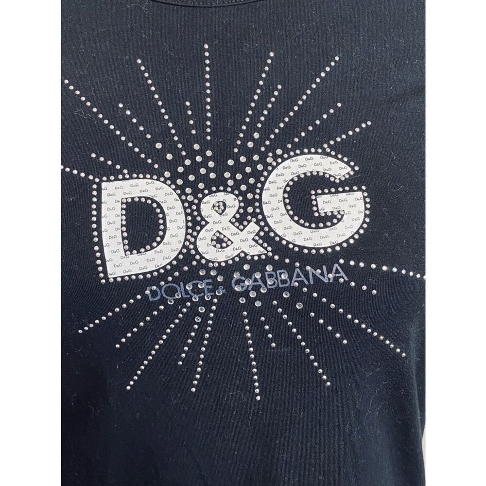 🛍️ D&G Authentic Black Short Sleeve Tee with Sparkling Logo - Picture 9 of 13
